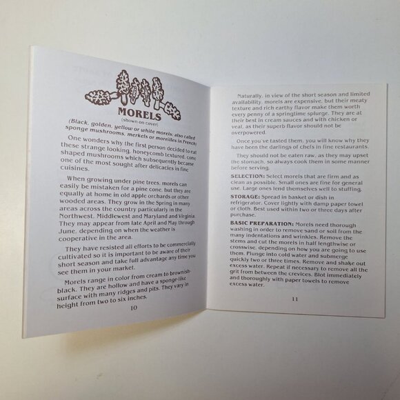 Sybils Guide Exotic Mushrooms Morel Oyster Vintage Booklet Small Pocket 1985 - Picture 3 of 5